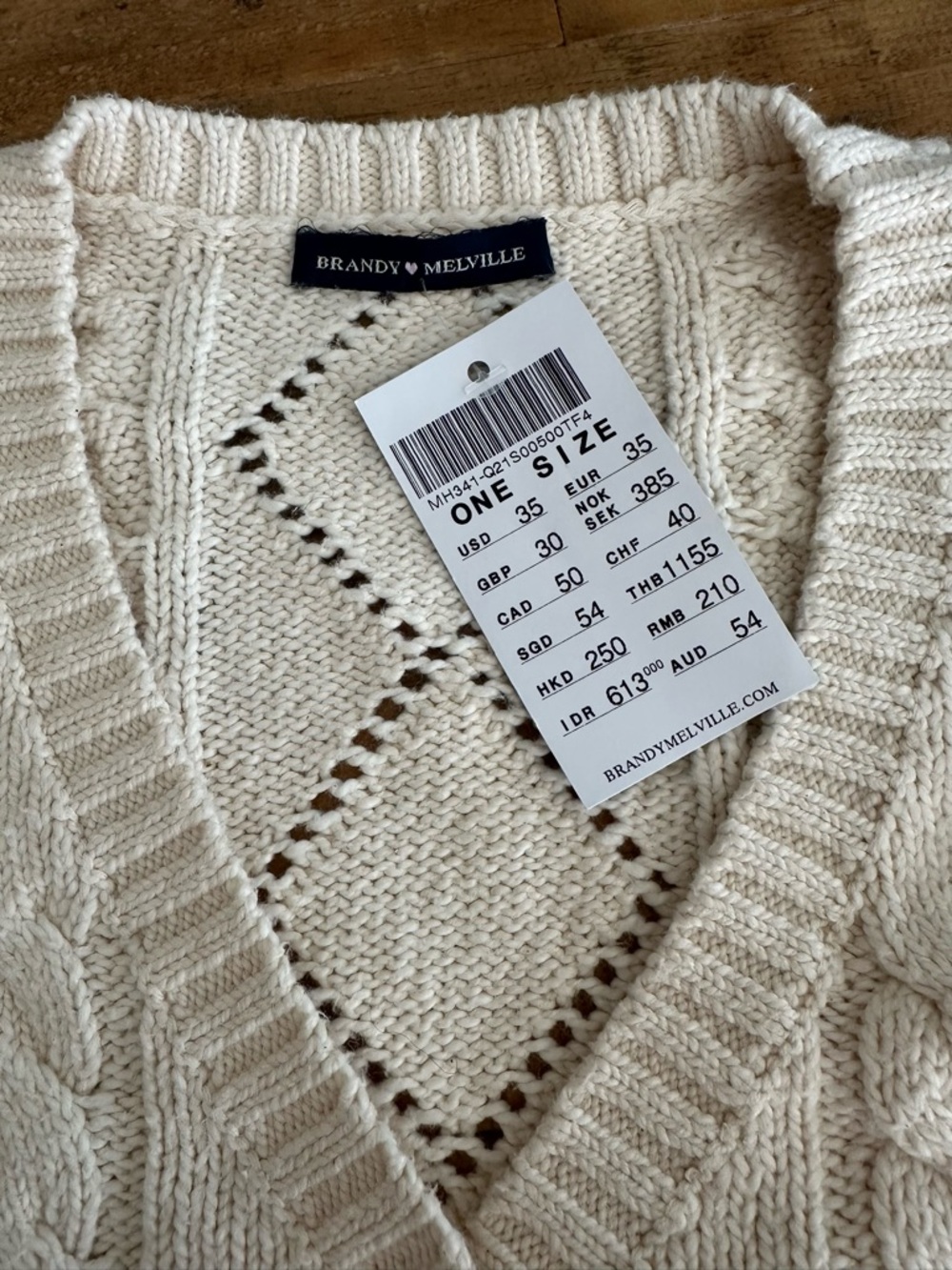 Brandy Melville Cream Button-Up Cardigan Sweater - Picture 3 of 3